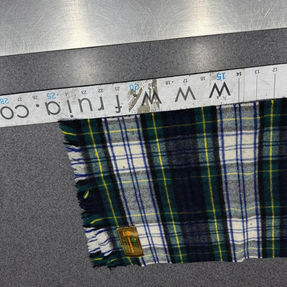 Lowland Glen Scarf Unisex OS Blue Green Plaid Good Wool Tartan Made in Scotland